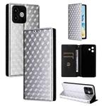 For Cubot Note 40 Cubic Grid Texture Flip Leather Phone Case(Silver)