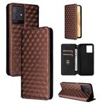 For Cubot Note 50 Cubic Grid Texture Flip Leather Phone Case(Brown)