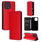 For Cubot P80 Cubic Grid Texture Flip Leather Phone Case(Red)