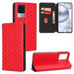 For Cubot X50 Cubic Grid Texture Flip Leather Phone Case(Red)