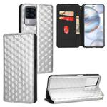 For Cubot X50 Cubic Grid Texture Flip Leather Phone Case(Silver)