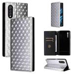 For Cubot X70 Cubic Grid Texture Flip Leather Phone Case(Silver)