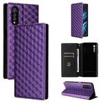 For Cubot X70 Cubic Grid Texture Flip Leather Phone Case(Purple)