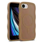 For iPhone SE 2022 / SE 2020 / 8 / 7 Skin Feel Wave Texture MagSafe Phone Case(Brown)