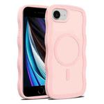 For iPhone SE 2022 / SE 2020 / 8 / 7 Skin Feel Wave Texture MagSafe Phone Case(Pink)