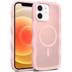 For iPhone 12 Skin Feel Wave Texture MagSafe Phone Case(Pink)