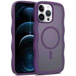 For iPhone 12 Pro Max Skin Feel Wave Texture MagSafe Phone Case(Purple)
