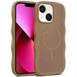 For iPhone 13 Skin Feel Wave Texture MagSafe Phone Case(Brown)