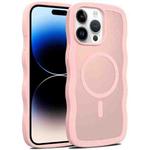 For iPhone 14 Pro Max Skin Feel Wave Texture MagSafe Phone Case(Pink)