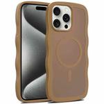 For iPhone 15 Pro Skin Feel Wave Texture MagSafe Phone Case(Brown)
