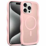 For iPhone 15 Pro Skin Feel Wave Texture MagSafe Phone Case(Pink)