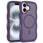For iPhone 16 Plus Skin Feel Wave Texture MagSafe Phone Case(Purple)