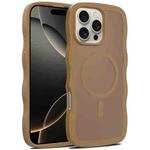 For iPhone 16 Pro Skin Feel Wave Texture MagSafe Phone Case(Brown)