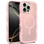 For iPhone 16 Pro Skin Feel Wave Texture MagSafe Phone Case(Pink)