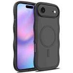 For iPhone 17 Air Skin Feel Wave Texture MagSafe Phone Case(Black)