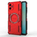 For Samsung Galaxy A06 4G Butterfly Armor MagSafe Magnetic Ring Shockproof Phone Case(Red)