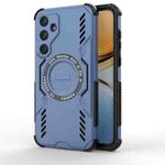 For Samsung Galaxy A55 5G Butterfly Armor MagSafe Magnetic Ring Shockproof Phone Case(Blue)