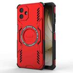 For Samsung Galaxy A07 4G Butterfly Armor MagSafe Magnetic Ring Shockproof Phone Case(Red)