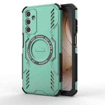 For Samsung Galaxy A15 5G Butterfly Armor MagSafe Magnetic Ring Shockproof Phone Case(Light Green)
