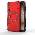 For Samsung Galaxy A15 5G Butterfly Armor MagSafe Magnetic Ring Shockproof Phone Case(Red)