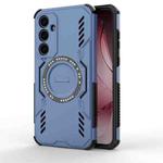 For Samsung Galaxy A35 5G Butterfly Armor MagSafe Magnetic Ring Shockproof Phone Case(Blue)