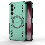 For Samsung Galaxy A35 5G Butterfly Armor MagSafe Magnetic Ring Shockproof Phone Case(Light Green)