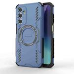 For Samsung Galaxy A25 5G Butterfly Armor MagSafe Magnetic Ring Shockproof Phone Case(Blue)
