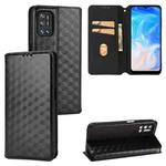 For Doogee N40 Pro Cubic Grid Texture Flip Leather Phone Case(Black)