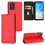 For Doogee N40 Pro Cubic Grid Texture Flip Leather Phone Case(Red)