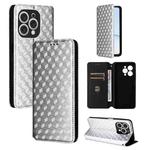 For Doogee N55 Plus Cubic Grid Texture Flip Leather Phone Case(Silver)