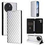 For Doogee Note 59 / Note 59 Pro Cubic Grid Texture Flip Leather Phone Case(Silver)