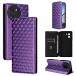 For Doogee Note 59 / Note 59 Pro Cubic Grid Texture Flip Leather Phone Case(Purple)