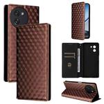 For Doogee Note 59 / Note 59 Pro Cubic Grid Texture Flip Leather Phone Case(Brown)