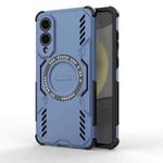 For Samsung Galaxy S25 Edge 5G Butterfly Armor MagSafe Magnetic Ring Shockproof Phone Case(Blue)