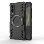 For Samsung Galaxy S25 Edge 5G Butterfly Armor MagSafe Magnetic Ring Shockproof Phone Case(Black)
