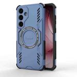 For Samsung Galaxy S25 5G Butterfly Armor MagSafe Magnetic Ring Shockproof Phone Case(Blue)