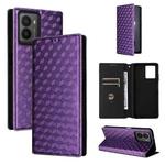 For HMD Fusion Cubic Grid Texture Flip Leather Phone Case(Purple)