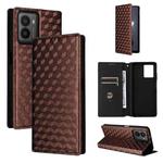 For HMD Fusion Cubic Grid Texture Flip Leather Phone Case(Brown)