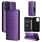 For HMD Pulse / Pulse+ / Pulse Pro Cubic Grid Texture Flip Leather Phone Case(Purple)