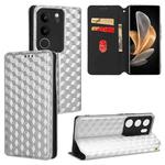For vivo S17 / S17 Pro / V29 5G Cubic Grid Texture Flip Leather Phone Case(Silver)
