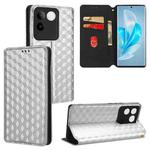 For vivo S17e Cubic Grid Texture Flip Leather Phone Case(Silver)
