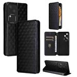 For vivo S18 5G / V30 Cubic Grid Texture Flip Leather Phone Case(Black)
