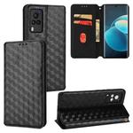 For vivo X60 Pro 5G / X60 5G Curved Cubic Grid Texture Flip Leather Phone Case(Black)