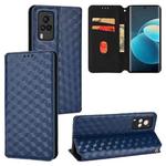 For vivo X60 Pro 5G / X60 5G Curved Cubic Grid Texture Flip Leather Phone Case(Blue)