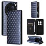 For vivo X100 Ultra 5G Cubic Grid Texture Flip Leather Phone Case(Blue)