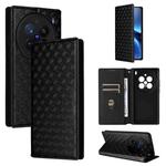 For vivo X200 Pro 5G Cubic Grid Texture Flip Leather Phone Case(Black)