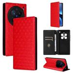 For vivo X200 Pro 5G Cubic Grid Texture Flip Leather Phone Case(Red)