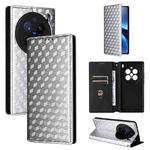 For vivo X200 Pro 5G Cubic Grid Texture Flip Leather Phone Case(Silver)