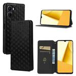 For vivo Y16 4G 2022 Cubic Grid Texture Flip Leather Phone Case(Black)
