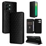 For vivo Y28 4G Cubic Grid Texture Flip Leather Phone Case(Black)